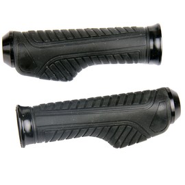 MotorToGo 7/8" Black Handlebar Gel Hand Grips with Black End Cap for 2005 Yamaha YZF R1 T/C Raven