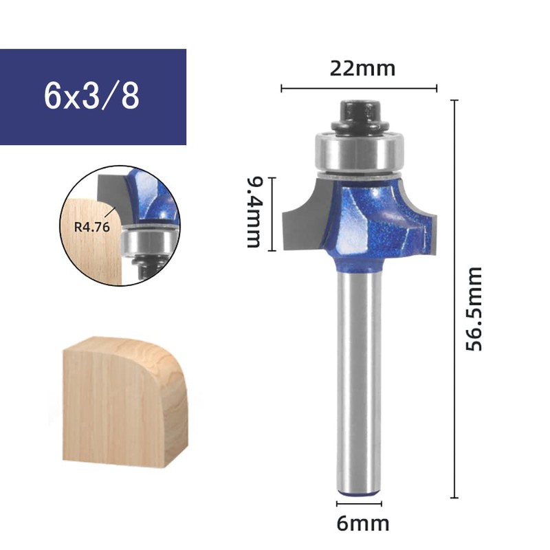 CSOOM Pro 4 Pcs Round Bit Square Face Router Bit