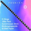 FOSHISY Plastic Binding Combs 21 Ring A4 8mm Comb Binding