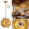 MODIVO Boho Rattan Pendant Light for Kitchen Island & Dining