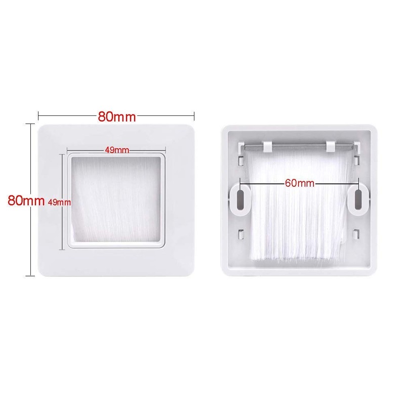 VCE Brush Faceplate White Single Gang Brushplate Brush Wall Plate