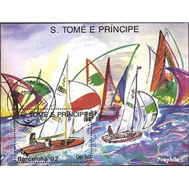 Prophila Collection Sao Tome e Principe Block195 (complete Excl. 1989 Summer Olympiad ́92, Barcelona (Collector's Stamps) Water Sports