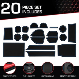 CupHolderHero Compatible with Lexus RX 350 Accessories 2016-2024 - Premium Custom Interior Non-Slip Anti Dust Cup Holder Inserts, Center Console Liner Mats, Door Pocket Liners 20pc Set (Blue Trim)