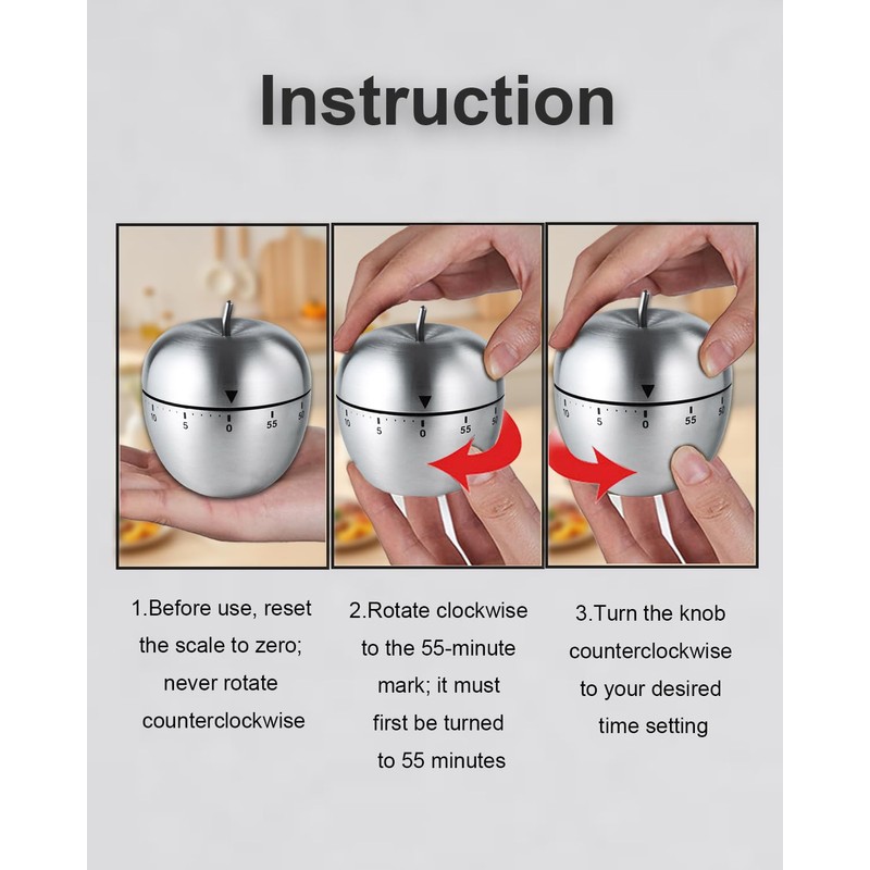 INTRESTIN Kitchen Timer for Cooking, 60 Minutes Mechanical Timer -
