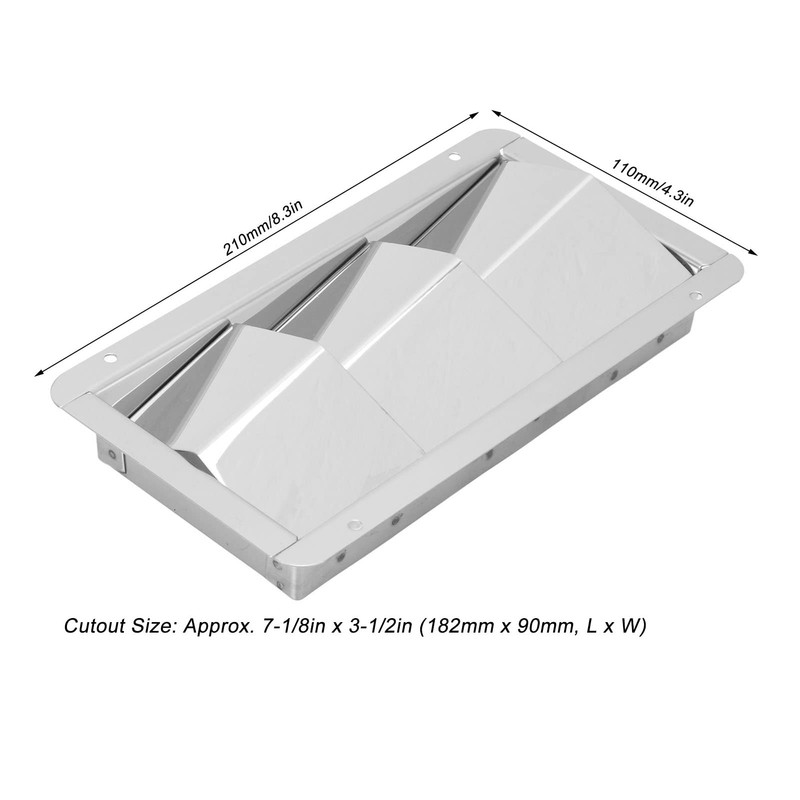1 Pair 210 x 110 mm Marine Vent Covers, 3