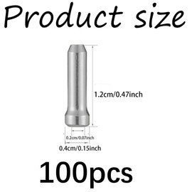 JCKD 100 pieces silver bicycle end cap, end sleeves, used for brake cable shift cable, bicycle end cap, gear cable, bicycle brake cable covers, mountain bike bicycle accessories