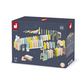 Janod - Wooden Dominoes - Sweet Cocoon Collection - Early-Learning and Early Years Toy, Water-Based Paint - Skill Toy - Teaches Fine Motor Skills Learning and Concentration - Ages 3 and Up, J04404