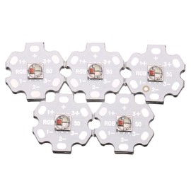 LEDGUHON 5Pcs 9W RGB 5050 SMD High Power LED Chip with Aluminum Plate 20mm Star PCB Base Heat Sink for DIY Lighting Fixtures(700mA,Red 2.2-2.6V,Green/Blue 3.2-3.6V,120deg)