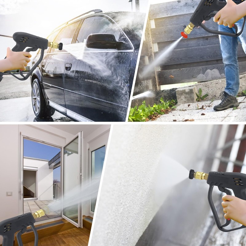 Xynovia 4000PSI High Pressure Washer Gun(M22 14MM), Stubby Swivel Car