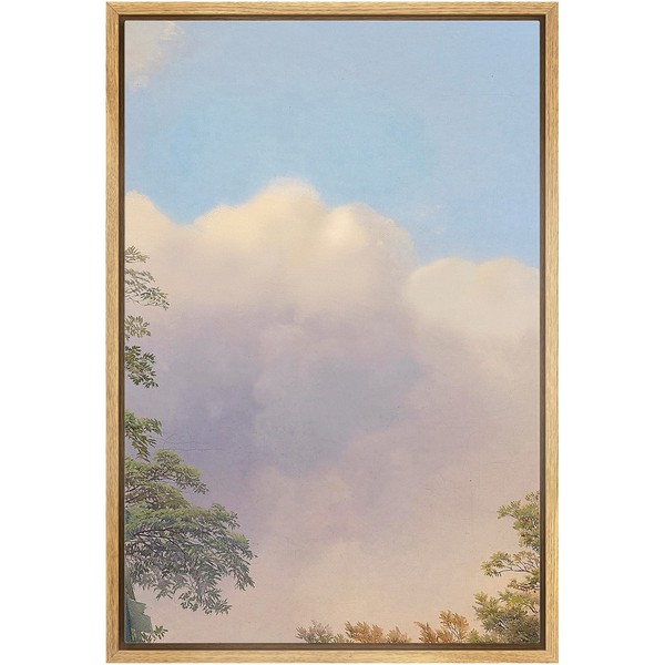 wall26 Framed Canvas Print Wall Art Cloudy Sky Landscape Pastel