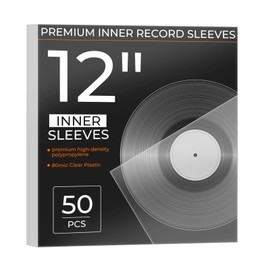 WYKOO 50 Pack Clear Plastic 12" Vinyl Record Protective Sleeves, 12.75" x 12.75" 3 Mil Album Covers, Premium Heavyweight Record Cover Protectors, Fits Most Gatefolds and Double LPs