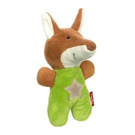 SIGIKID 42797 Rattle Fox Red Stars Girls and Boys Baby Toy Recommended from Birth Green/Brown