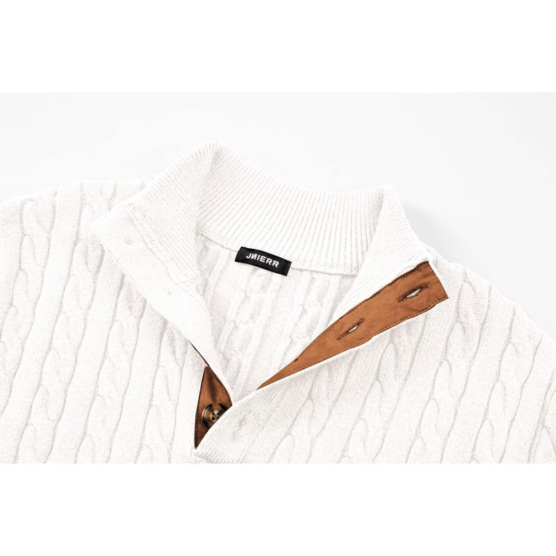 JMIERR Mens Cable Knit Pullover Sweater Heavyweight Loose fit Casual