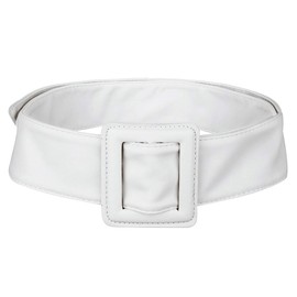 KYEYGWO Women's Leather Belt, Adjustable Waistband for Dress, #1 white