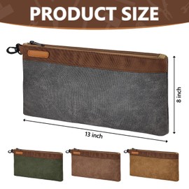Waxed Canvas Tool Pouches Set,12 Inch Heavy Duty Tool Bags with Zipper,Waterproof Utility Tool Pouch for Tool Organizers and Storage(4 Pack)