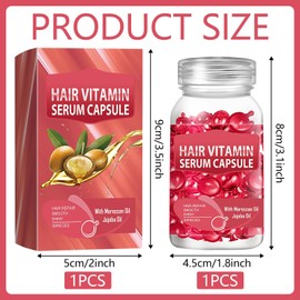 Hair Vitamin Serum Capsule, 30 Stück Hair Treatment Serum, Kapseln für die Haarpflege, Haarpflege Kapseln, Hair Vitamin Oil, Hair Moisturizing Essence, Reich an Vitaminen A,C,E, Kein Ausspülen Nötig