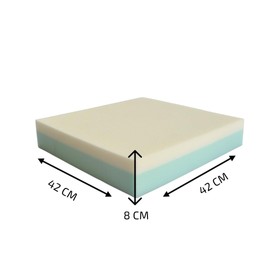 GM Anti-Decubitus Cushion for Wheelchair, 42 x 42 x 8 cm, Anti-Decubitus Cushion for Chair Made of Memory Foam and Polyurethane, Cushion for Stroller, Armchair for Seniors, Made in Italy (Blue)