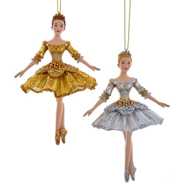 itsisa Tree Decoration Ballet Dancer Gold and Silver (Set of 2) - Tree Bauble Ballerina, Christmas Decoration, Christmas Tree Bauble