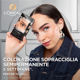 L'Oréal Paris Brow Color Kit - Set of 2 Semi-Permanent Eyebrow Colour - Ammonia Free - Up to 5 Weeks - Natural Result - Colour 6.0 Light Brunette