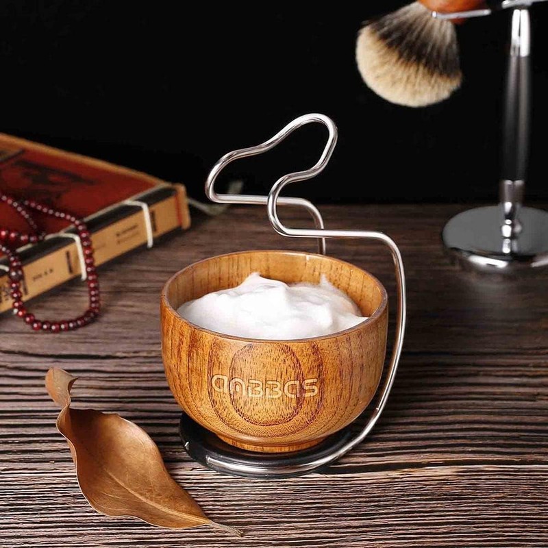 Shaping Brush Set, Beard Brush, Stainless Steel Razor Stand, Perfect