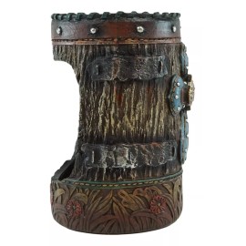 Ebros Gift Country Rustic Western Blue Cross W/ Concho Toilet Brush and Sanitary Holder Set