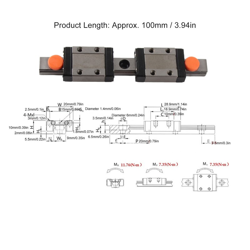 Linear Guide Rail High Accuracy Bearing Steel Strong Bearing Wear