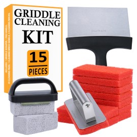 Griddle Cleaning Kit,Griddle Cleaner,Grill Stone,grill bricks,Scraper for Griddle,griddle scrapers for flat tops,grill bricks for cleaning flat top,flat top grill cleaner, Scouring Pads,Cleaning Brick