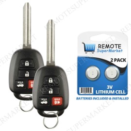RemoteSuperMarket 2 For 2014 2015 2016 2017 Toyota Camry Corolla Keyless Remote Key Fob - H Chip