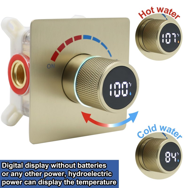 Digital Display Shower Valve Shower Valve Single Way Shower Diverter