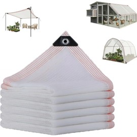 Greenhouse White Shade Cloth 50% Shade Mesh Tarp with Grommets for Garden Plant Patio Chicken Coop (10x20ft) / Greenhouse White Shade Cloth 50% Shade Mesh Tarp with Grommets for Garden Plant Patio Chicken Coop (10x20ft)
