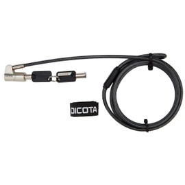 Dicota Universal Security Cable Lock, 3 Exchangeable Heads Fits All Slots, Keyed