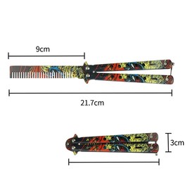 ZYDYRX 1 Piece Butterfly Comb Colourful Butterfly Comb Stainless Steel Folding Comb Practice Training Comb Butterfly Comb Beginner for Outdoor Camping