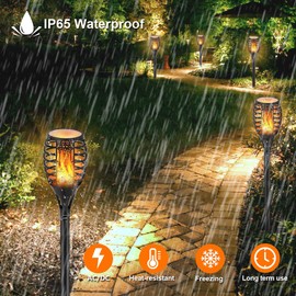 LUYE Low Voltage Torch Landscape Lights 12V Outdoor Wired LED Torches Pathway Lights IP65 Waterproof Flickering Flame Torch Light Low Voltage Landscape Lighting Christmas Decoration Light (6Pack)