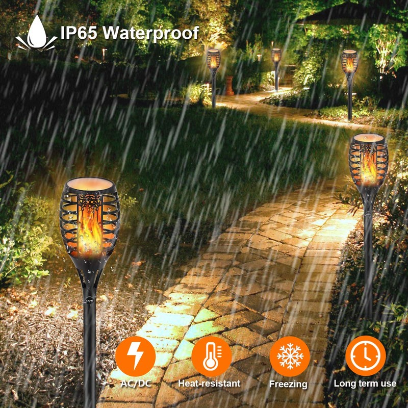 LUYE Low Voltage Torch Landscape Lights 12V Outdoor Wired LED