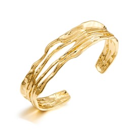 HEEYA Gold Bracelets for Womens, Gold Bangles Ladies Bracelet-Chunky Gold Cuff Bracelet Bangles for Womens Gold Plated Bracelet Gold Jewellery Anniversary Birthday Presents