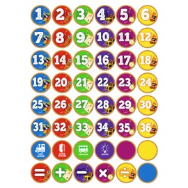 WaaHome Line Up Spots for Classroom Floor - Treasure Theme Floor Number Stickers 1-36 for Classroom Lining Removable Line Up Stickers Dots Decals for Preschool Elementary School Supplies