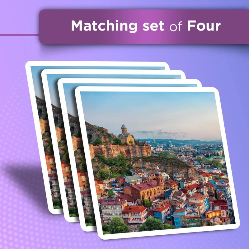 Vinyl Square Stickers (Set of 4) 10cm - Tbilisi Downtown