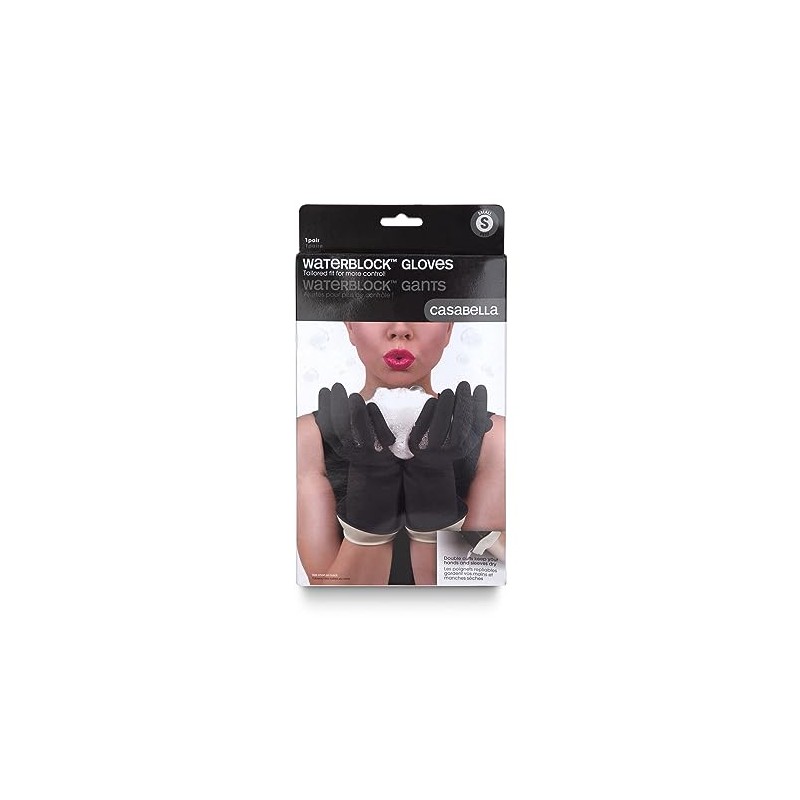 Casabella Premium Waterblock Latex Cleaning Gloves with Tapered Fit &