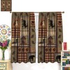 Cabin Curtains, Country Style Farmhouse Deer Bear Nature Forest Window