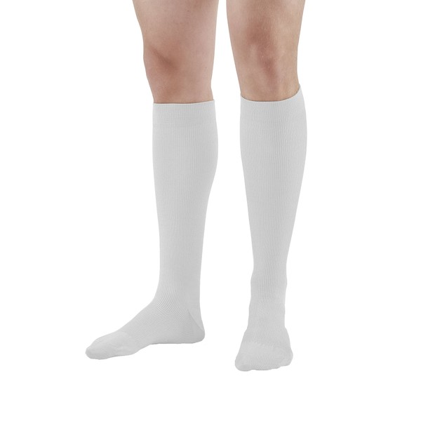 Ames Walker AW Style 111 Cotton Firm 20 30mmHg Knee High Socks White Large