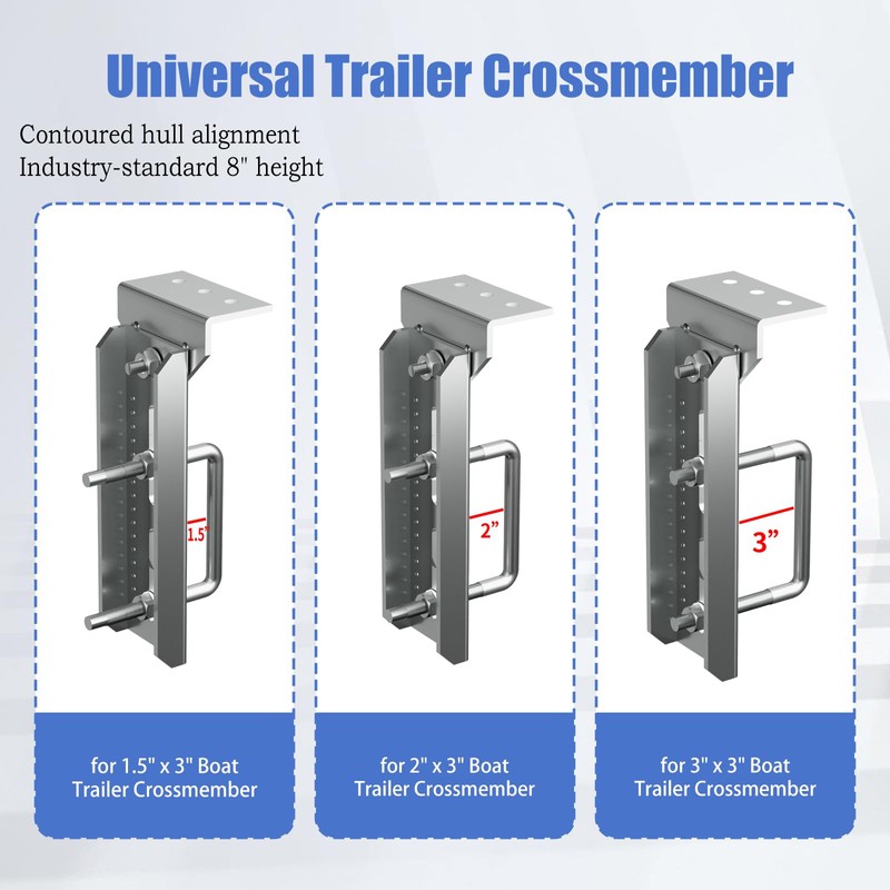 JNDO 8" Boat Trailer Bunk Brackets 4 Pcs Swivel Top