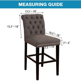 Flamingo P Stretch Bar Stool Covers Counter Pub Chair Seat Cover Slipcover Barstool Slipcover Removable for Dining Room Non Slip Jacquard Fabric with Elastic Bottom Set of 2, Ivory