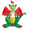 Gemmy 6 Ft Airblown Inflatable Fire Breathing Christmas Dragon w