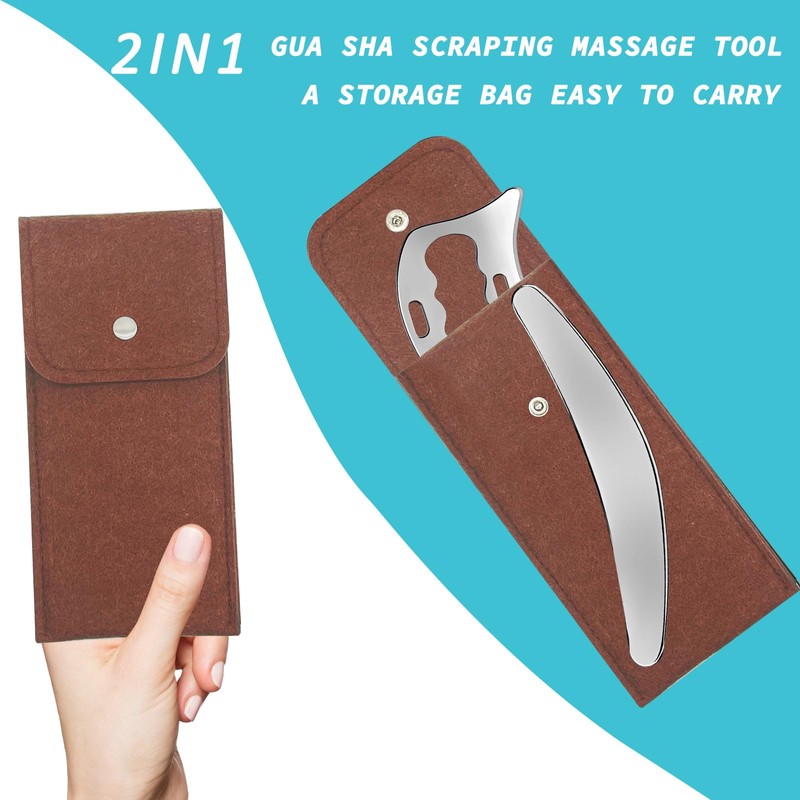 2-in-1 Stainless Steel Gua Sha Muscle Scraper Tool, Myofascial Scraping