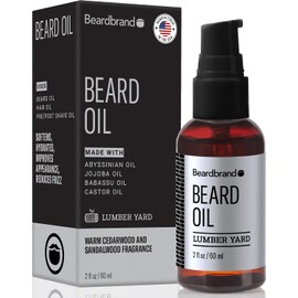 Beardbrand Aceite Para Barba Para Hombres, Aceite Suavizante De Barba Y Aceite Para Barba Para Hombre - Suaviza Y Afecta Con Aceite De Jojoba - Suave Barba Y Piel Aceite De Sándalo Y Cedro - 2 Fl Oz