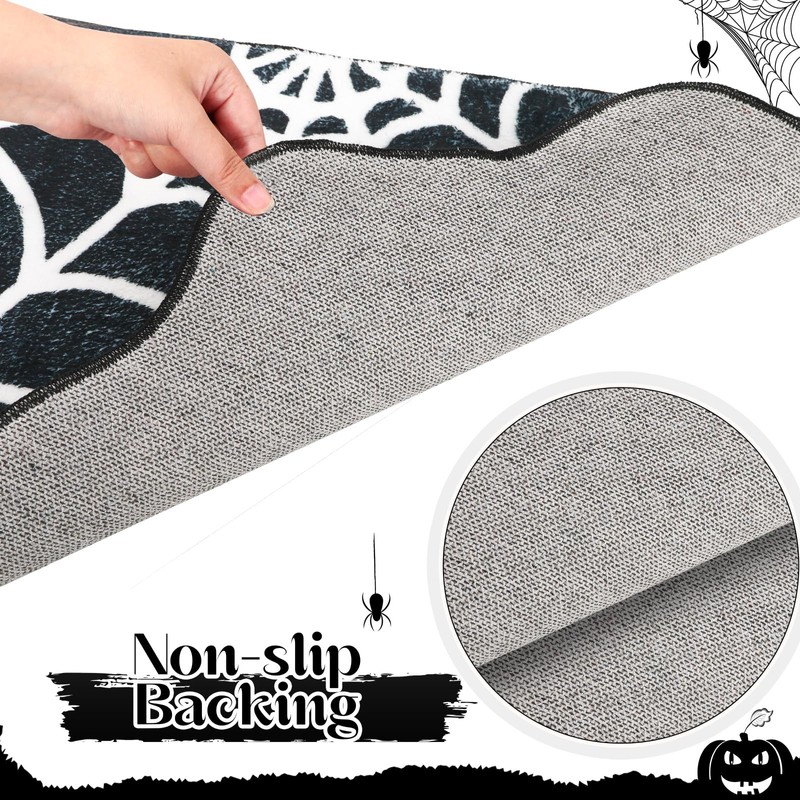 kaiolbly Halloween Spider Web Bath Mat 18 x 28 Inch