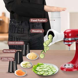 Slicer Shredder Attachments for KitchenAid Stand Mixer Cheese Grater Attachment for KitchenAid, Slicer Accessories with 3 Blades by Aien