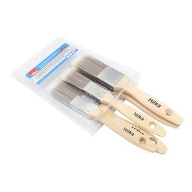 Hilka Tools 78710505 Wooden Synthetic Bristle Paint Brushes, Brown, Set of 5 Piece
