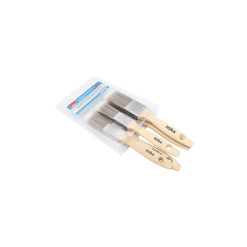 Hilka Tools 78710505 Wooden Synthetic Bristle Paint Brushes, Brown, Set