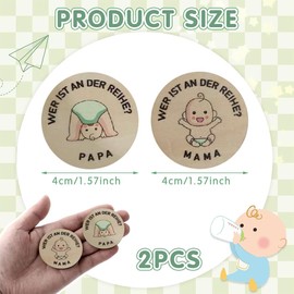 ZKGYUS 2pcs Baby Gift Boy Girl Gifts for Birth, Pregnancy Gift Wooden Decision Coin, Gift Idea for Expectant Mothers, Christening Gifts for Boys, Christening Gifts for Girls, German